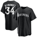 Elroe S.Mariners #34 Felix Hernandez Player Black Home Limited Stitched Jerseys