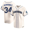Elroe S.Mariners #34 Felix Hernandez Player Cream Home Limited Stitched Jerseys