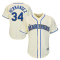 Elroe S.Mariners #34 Felix Hernandez Player Cream Majestic Home Cool Base Limited Stitched Jerseys
