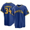 Elroe S.Mariners #34 Felix Hernandez Player Royal City Connect Home Game Stitched Jerseys
