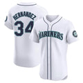 Elroe S.Mariners #34 Felix Hernandez Player White Home Limited Elite Stitched Jerseys
