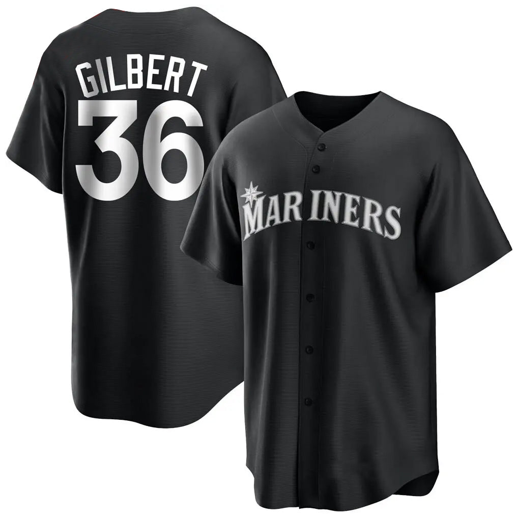 Elroe S.Mariners #36 Logan Gilbert Player Black Home Limited Stitched Jerseys