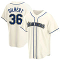 Elroe S.Mariners #36 Logan Gilbert Player Cream Home Game Stitched Jerseys