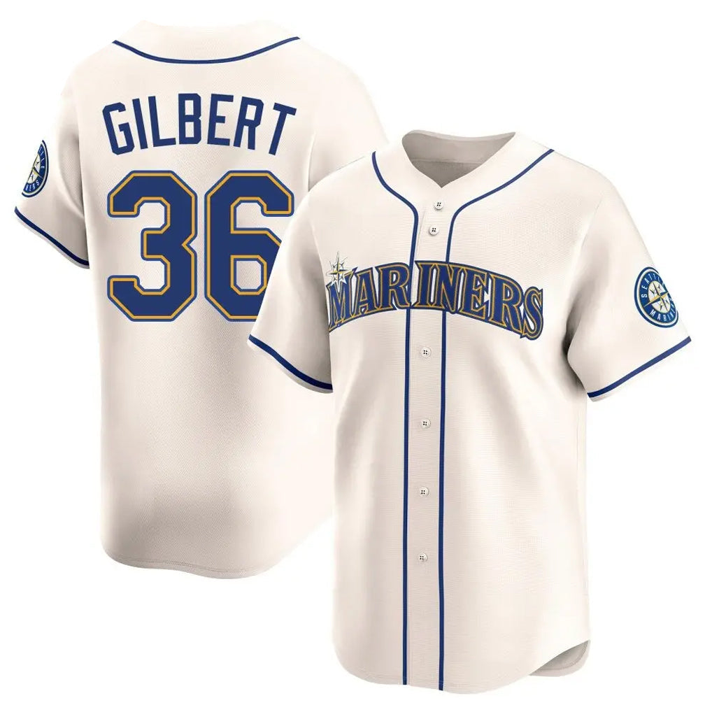 Elroe S.Mariners #36 Logan Gilbert Player Cream Home Limited Stitched Jerseys