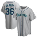 Elroe S.Mariners #36 Logan Gilbert Player Gray Home Game Stitched Jerseys