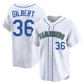 Elroe S.Mariners #36 Logan Gilbert Player White Throwback Cooperstown Collection Limited Game Stitched Jerseys