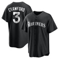 Elroe S.Mariners #3 J.P. Crawford Player Black Home Limited Stitched Jerseys