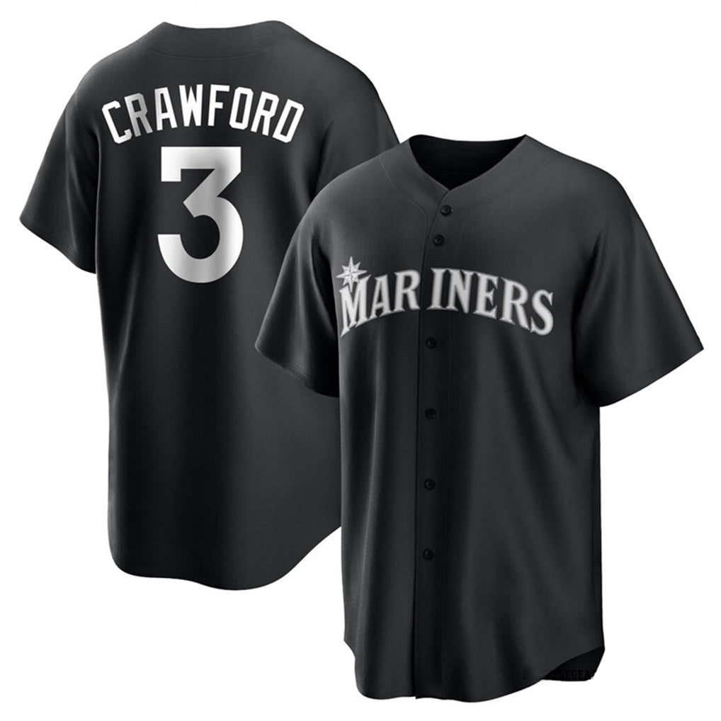 Elroe S.Mariners #3 J.P. Crawford Player Black Home Limited Stitched Jerseys