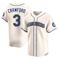 Elroe S.Mariners #3 J.P. Crawford Player Cream Home Limited Stitched Jerseys