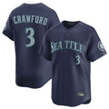 Elroe S.Mariners #3 J.P. Crawford Player Navy Home Limited Stitched Jerseys