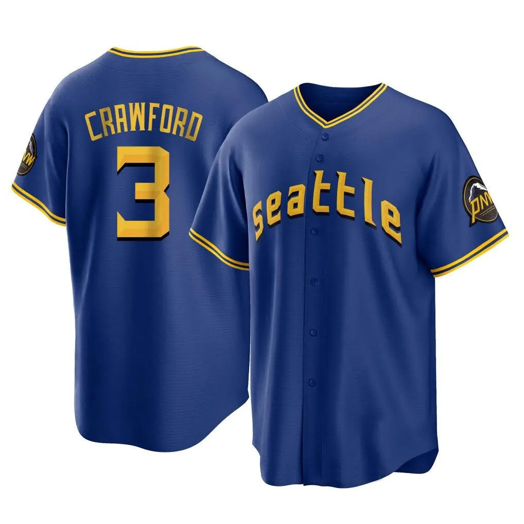 Elroe S.Mariners #3 J.P. Crawford Player Royal City Connect Home Game Stitched Jerseys