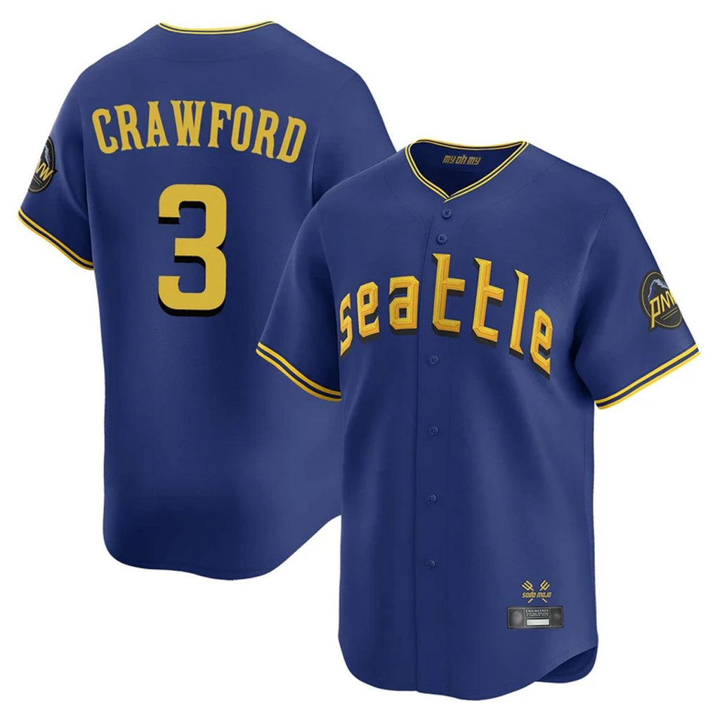 Elroe S.Mariners #3 J.P. Crawford Player Royal City Connect Home Limited Stitched Jerseys