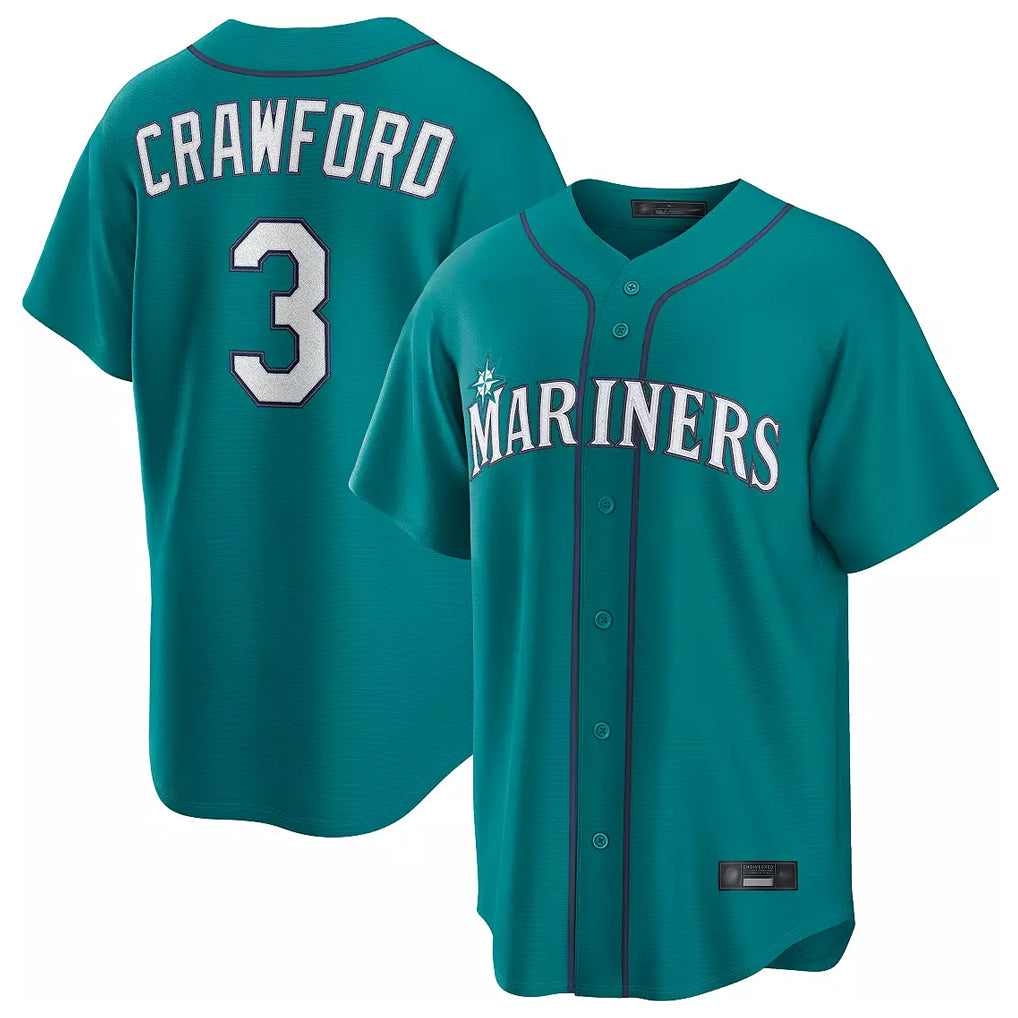 Elroe S.Mariners #3 J.P. Crawford Player Teal Home Game Stitched Jerseys