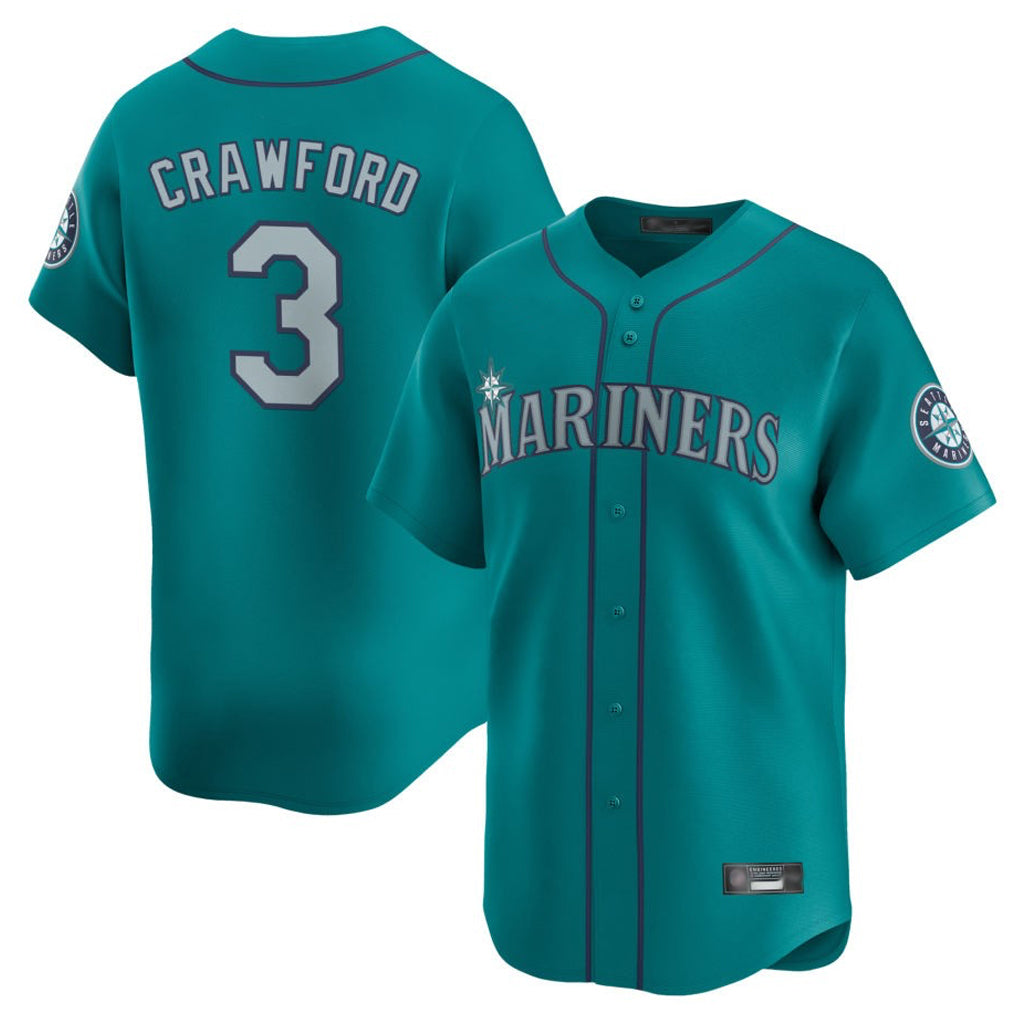 Elroe S.Mariners #3 J.P. Crawford Player Teal Home Limited Stitched Jerseys