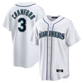 Elroe S.Mariners #3 J.P. Crawford Player White Home Game Stitched Jerseys