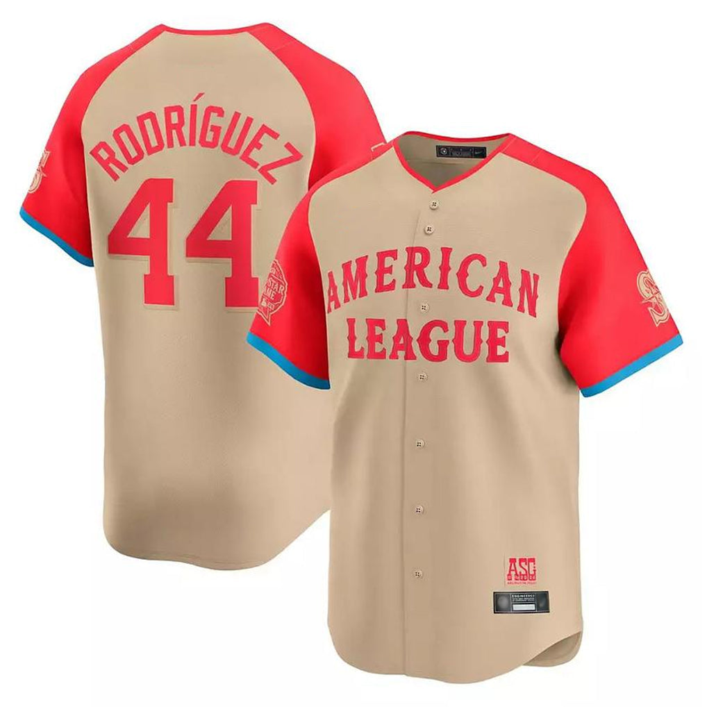 Elroe S.Mariners #44 Julio Rodriguez Player Cream American League All-Star Game Limited Stitched Jerseys
