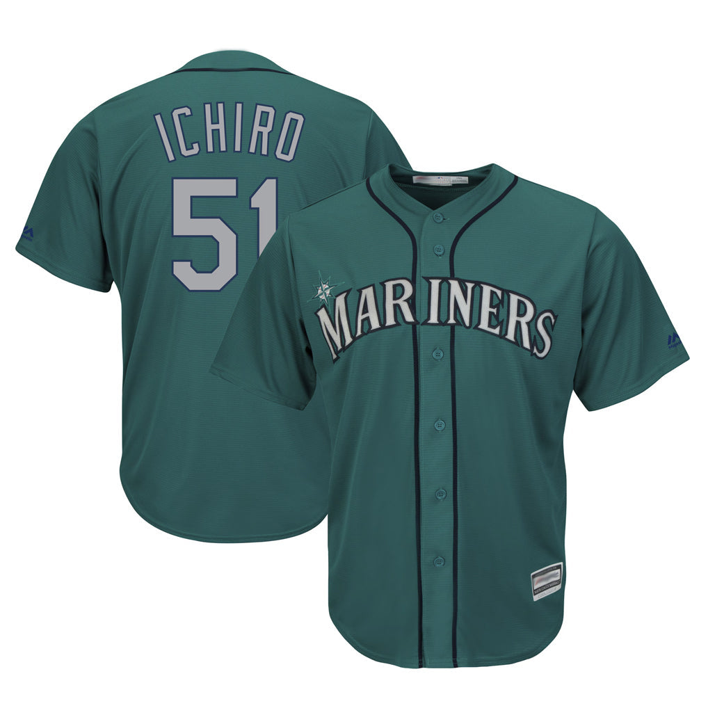 Elroe S.Mariners #51 Ichiro Suzuki Player Aqua Majestic Cool Base Limited Stitched Jerseys