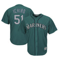 Elroe S.Mariners #51 Ichiro Suzuki Player Aqua Majestic Cool Base Limited Stitched Jerseys