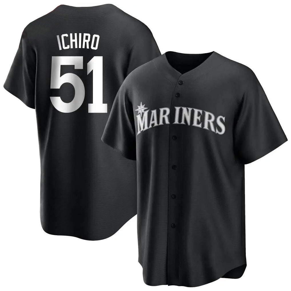 Elroe S.Mariners #51 Ichiro Suzuki Player Black Home Limited Stitched Jerseys