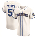 Elroe S.Mariners #51 Ichiro Suzuki Player Cream Home Limited Elite Stitched Jerseys