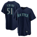Elroe S.Mariners #51 Ichiro Suzuki Player Navy Home Game Stitched Jerseys