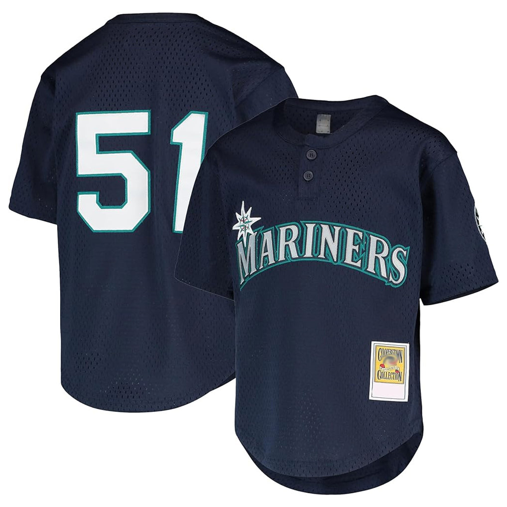 Elroe S.Mariners #51 Ichiro Suzuki Player Navy Majestic Cool Base Game Stitched Jerseys