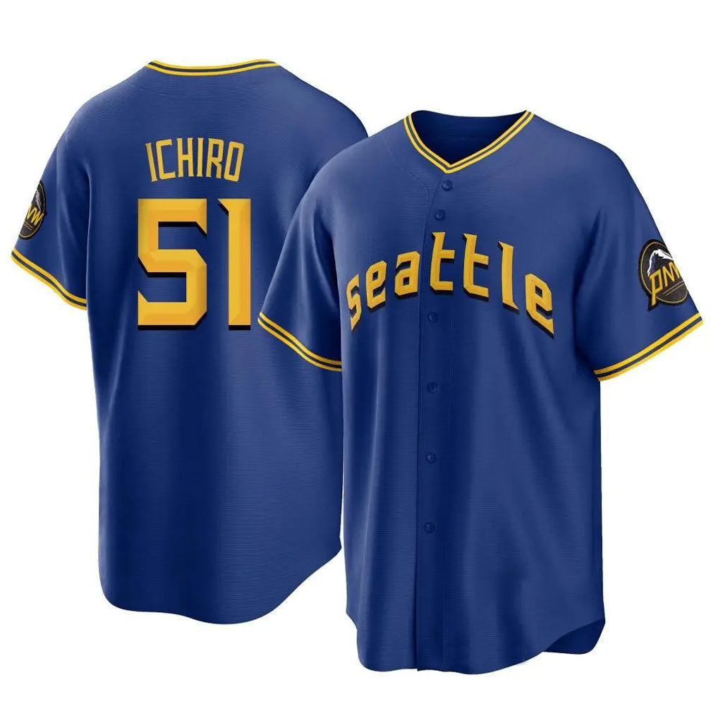 Elroe S.Mariners #51 Ichiro Suzuki Player Royal City Connect Home Game Stitched Jerseys