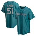 Elroe S.Mariners #51 Ichiro Suzuki Player Teal Home Game Stitched Jerseys