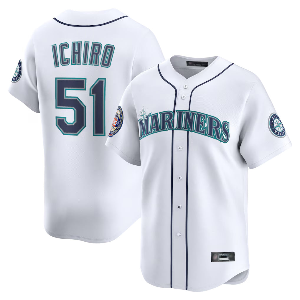 Elroe S.Mariners #51 Ichiro Suzuki Player White 2025 National Hall of Fame Home Limited Stitched Jerseys