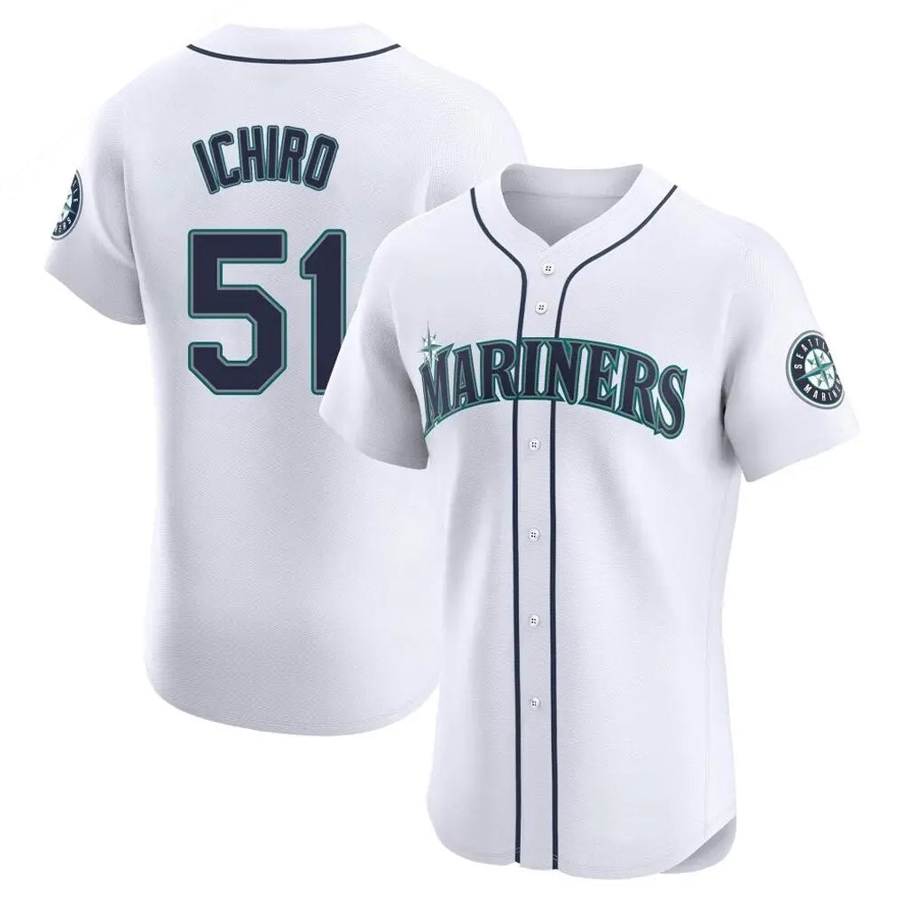 Elroe S.Mariners #51 Ichiro Suzuki Player White Home Limited Elite Stitched Jerseys