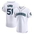Elroe S.Mariners #51 Ichiro Suzuki Player White Home Limited Elite Stitched Jerseys