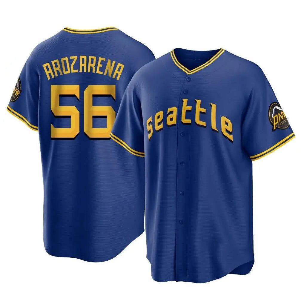 Elroe S.Mariners #56 Randy Arozarena Player Royal Home Game Stitched Jerseys