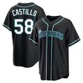 Elroe S.Mariners #58 Luis Castillo Player Black Fashion Home Limited Stitched Jerseys