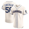 Elroe S.Mariners #58 Luis Castillo Player Cream Home Limited Elite Stitched Jerseys