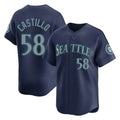 Elroe S.Mariners #58 Luis Castillo Player Navy Home Limited Stitched Jerseys