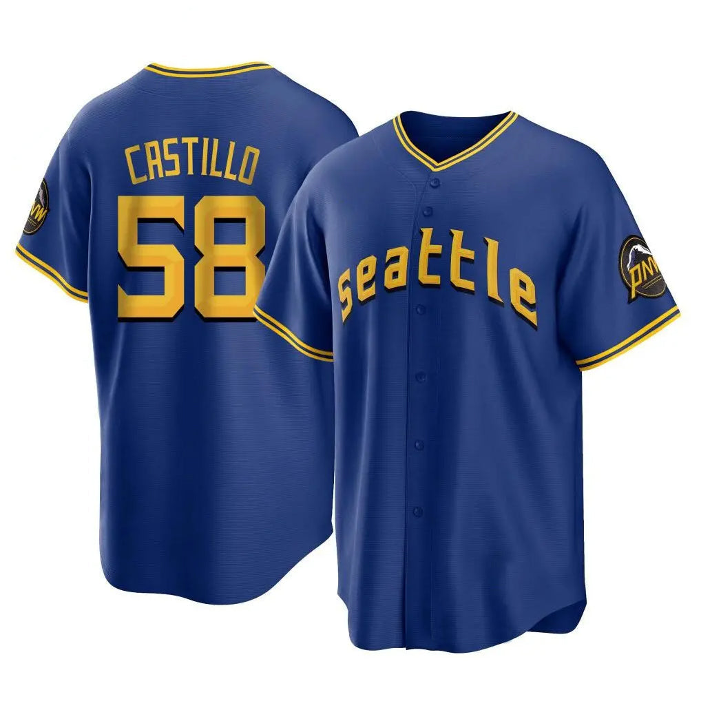 Elroe S.Mariners #58 Luis Castillo Player Royal City Connect Home Game Stitched Jerseys