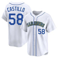 Elroe S.Mariners #58 Luis Castillo Player White Throwback Cooperstown Collection Limited Game Stitched Jerseys