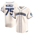 Elroe S.Mariners #75 Andres Munoz Player Cream Home Limited Stitched Jerseys