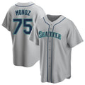 Elroe S.Mariners #75 Andres Munoz Player Gray Home Game Stitched Jerseys