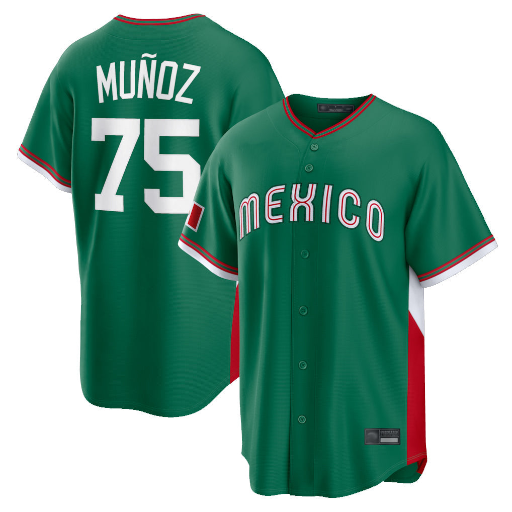 Elroe S.Mariners #75 Andres Munoz Player Green 2026 World Classic Road Home Limited Stitched Jerseys