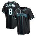 Elroe S.Mariners #8 Dominic Canzone Player Black Fashion Home Limited Stitched Jerseys