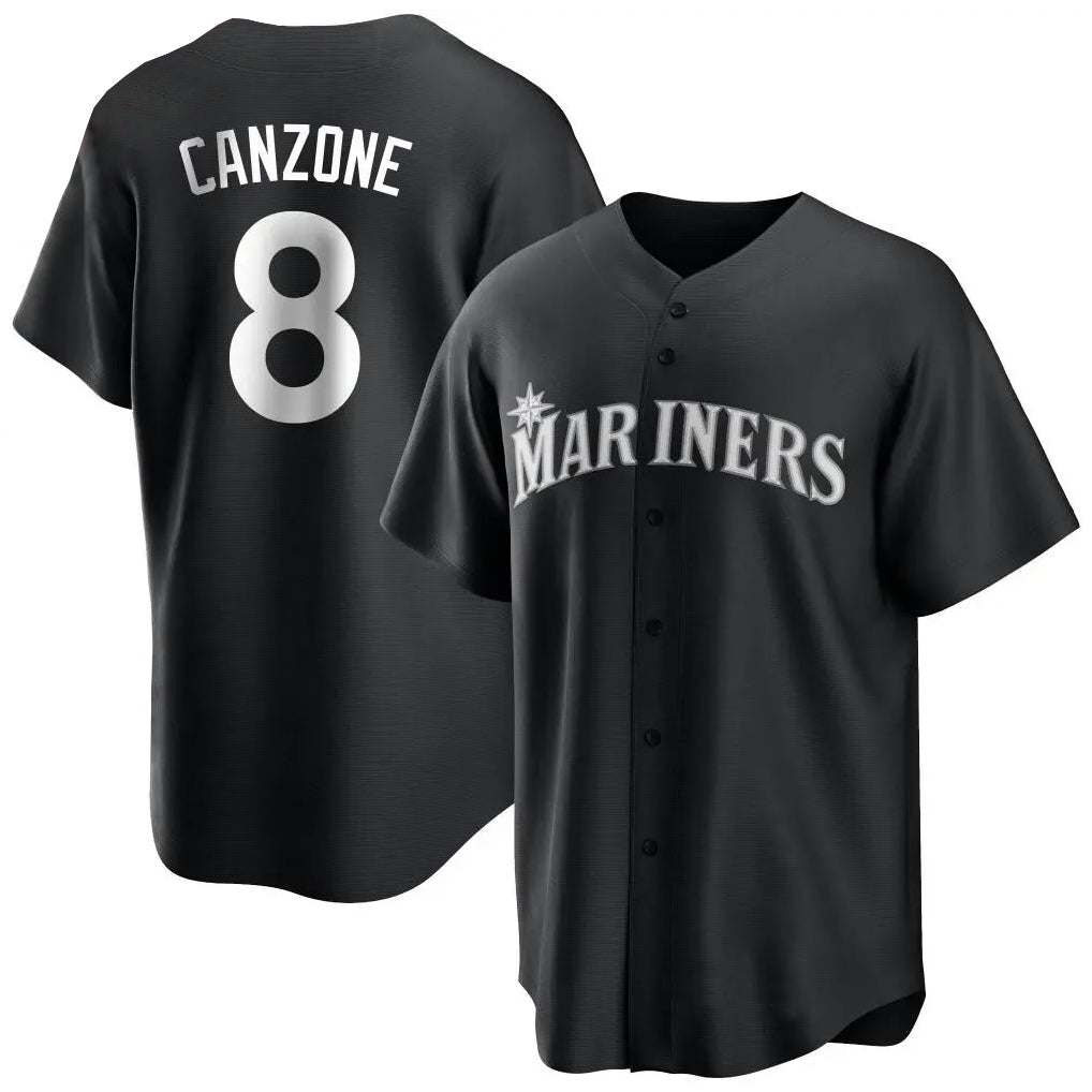 Elroe S.Mariners #8 Dominic Canzone Player Black Home Limited Stitched Jerseys