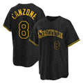 Elroe S.Mariners #8 Dominic Canzone Player Black Snake Skin City Home Limited Stitched Jerseys