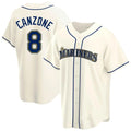 Elroe S.Mariners #8 Dominic Canzone Player Cream Home Game Stitched Jerseys