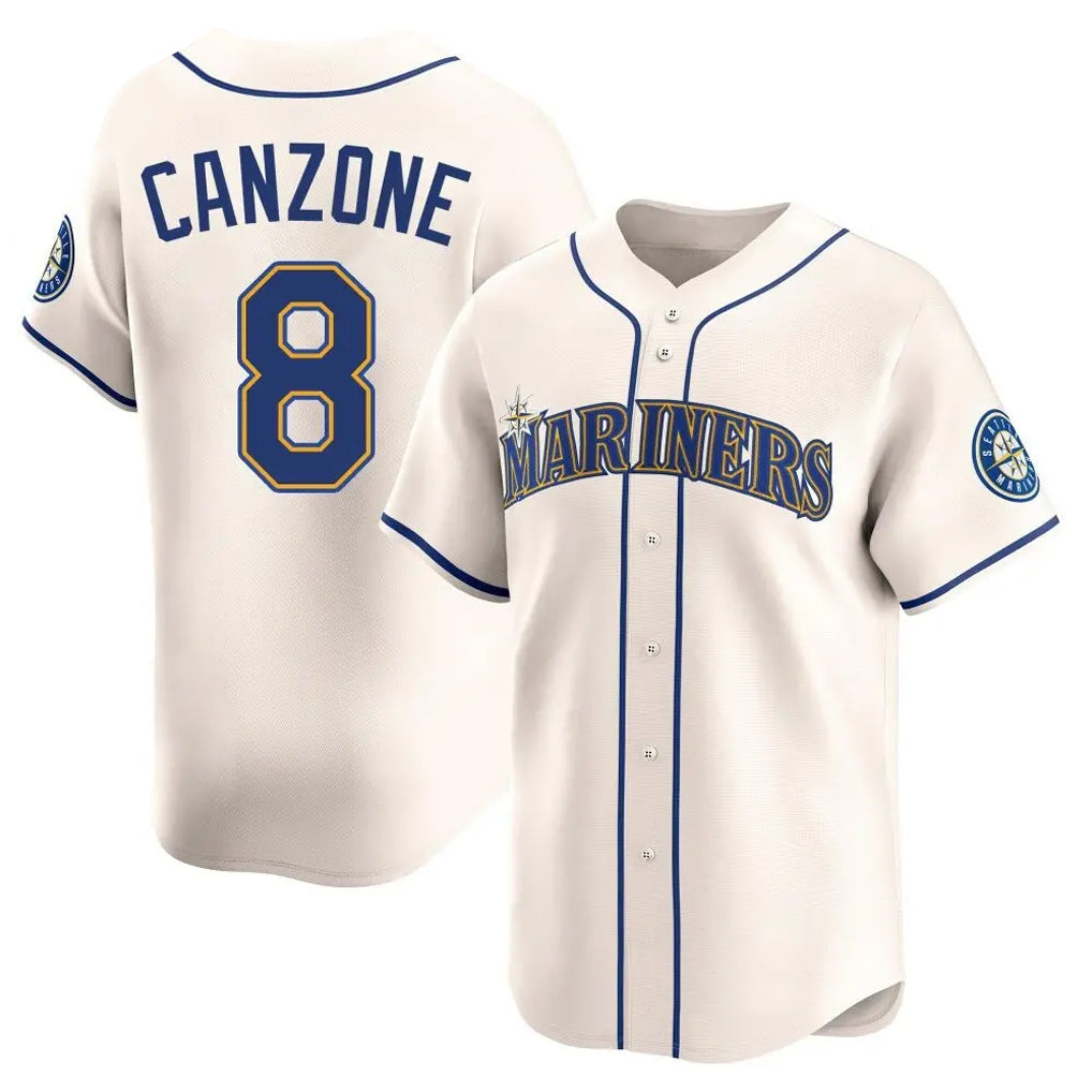 Elroe S.Mariners #8 Dominic Canzone Player Cream Home Limited Stitched Jerseys
