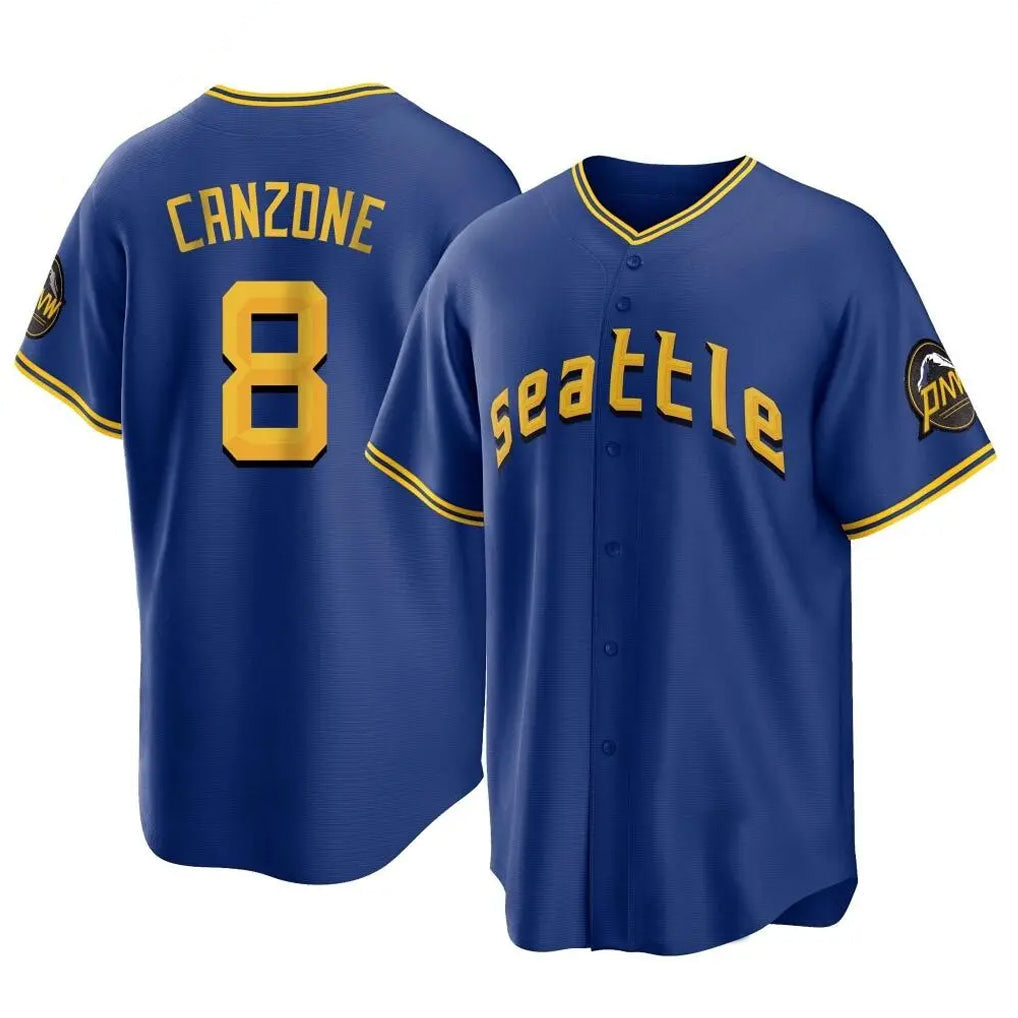 Elroe S.Mariners #8 Dominic Canzone Player Royal City Connect Home Game Stitched Jerseys