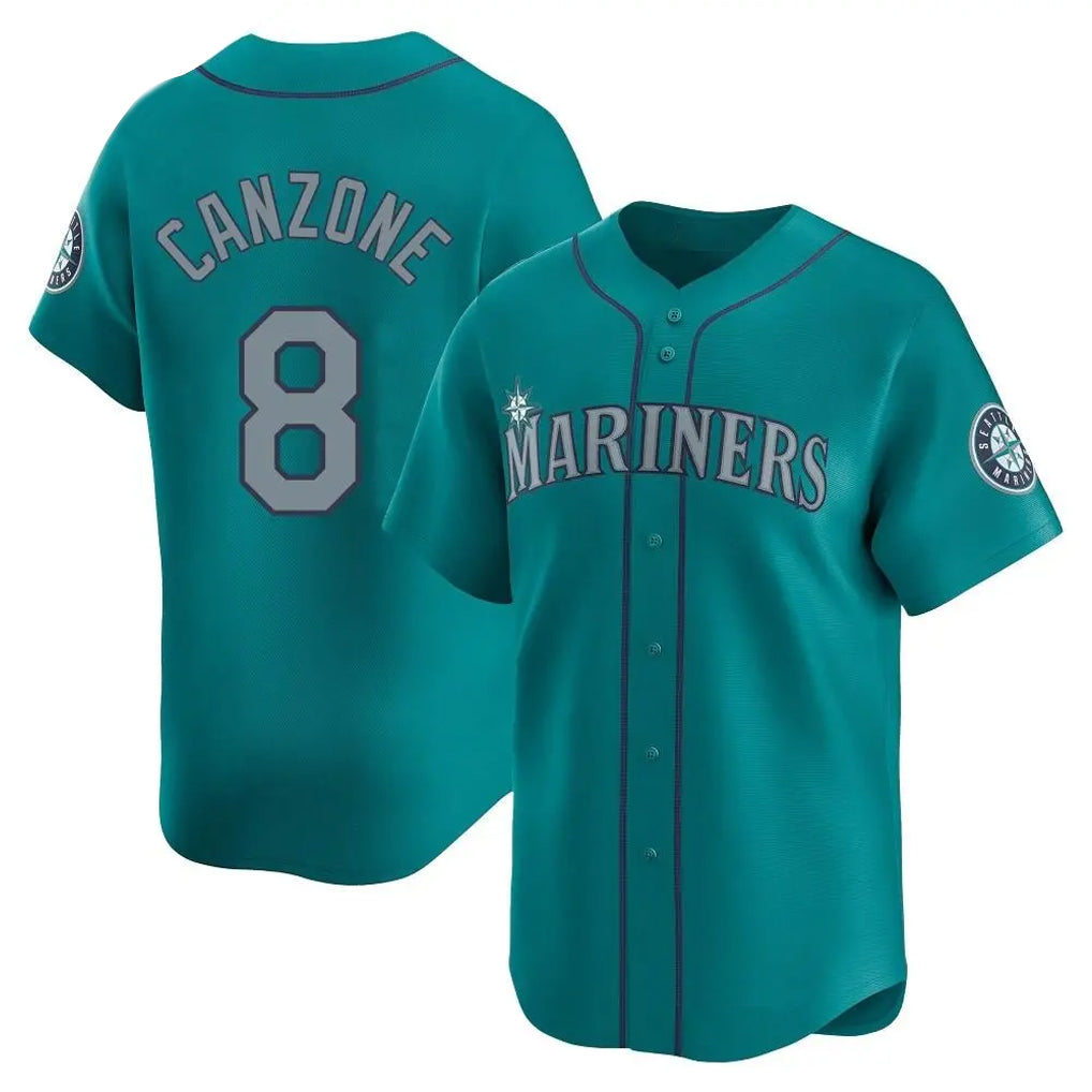 Elroe S.Mariners #8 Dominic Canzone Player Teal Home Limited Stitched Jerseys