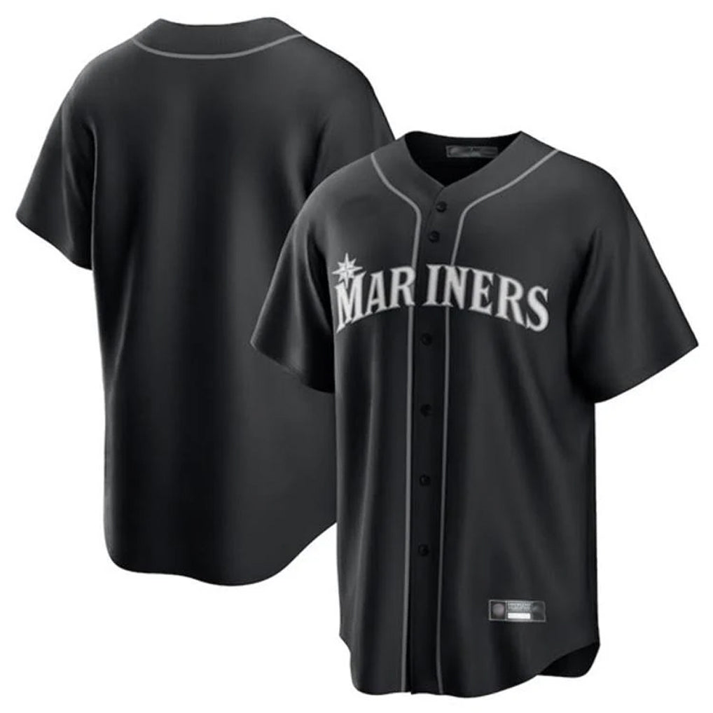 Elroe S.Mariners Blank Player Black Home Limited Stitched Jerseys