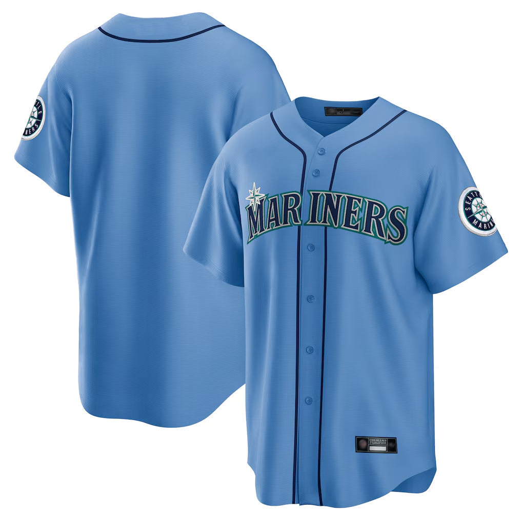 Elroe S.Mariners Blank Player Light Blue Home Limited Stitched Jerseys