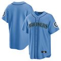Elroe S.Mariners Blank Player Light Blue Home Limited Stitched Jerseys